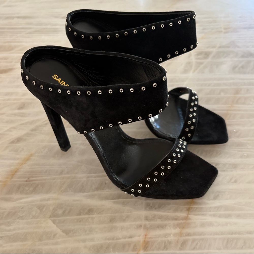 Saint Laurent Black Studded Heels Size 38